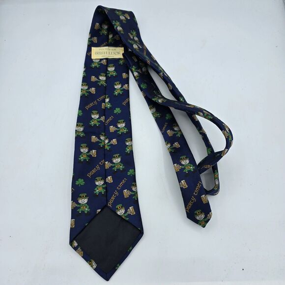 IRISH LUCK / Up The Irish! w/Stylish Shamrocks Blue Green Vintage 61 X 3.5 Inch - Picture 3 of 6